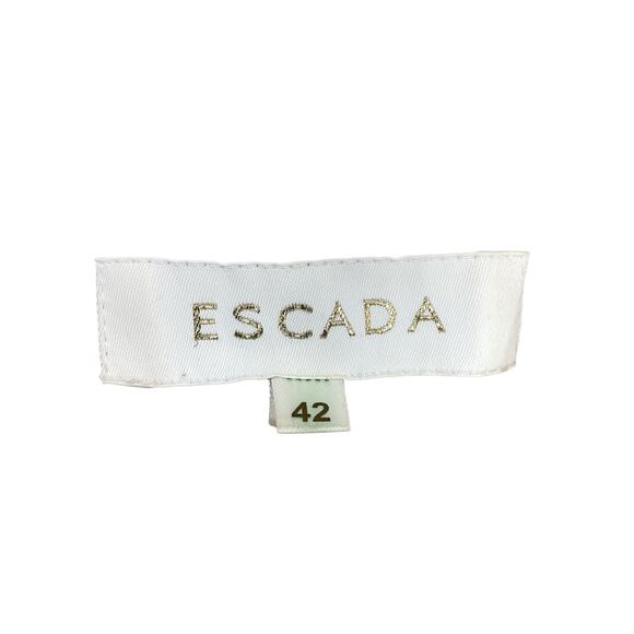 Escada Blazer+Skirt Set Women’s Size12 100% Linen With Lacey Overlay Silver Gray - Picture 6 of 6